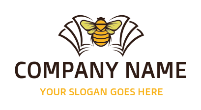 animal logo bumble bee on line art book