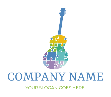 entertainment logo puzzles forming guitar