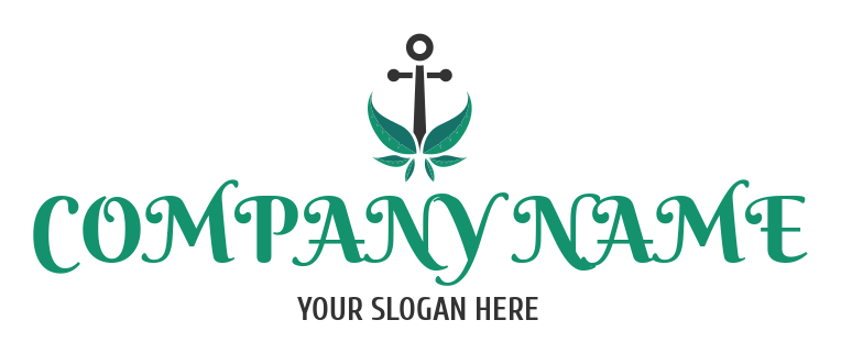 landscape logo cross on anchor with weed plant
