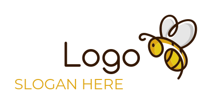 Create a logo of cute bee in line art