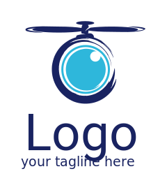 drone with propellers and camera lens logo generator
