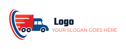 logistics logo truck come out abstract swooshes