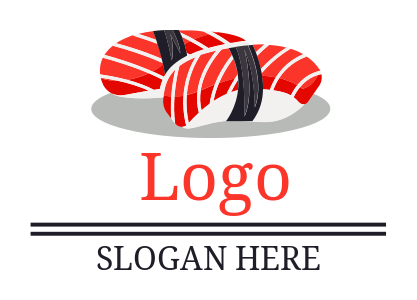 two sushi roles for seafood restaurant logo