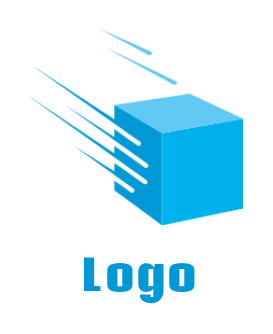 design a storage logo box moving at hi speed