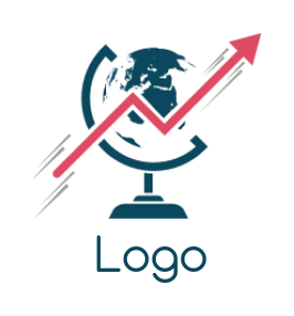 investment logo online arrow graph and globe