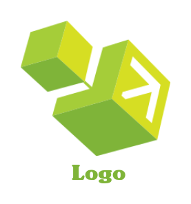 marketing logo icon arrow inside two 3D cubes
