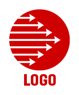 make a marketing logo of arrows in red circle - logodesign.net