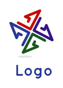 make a marketing logo icon arrows forming square