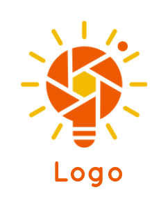 Create a photography logo of camera lens bulb 