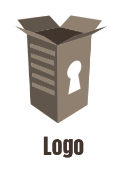 make a storage logo storage showcasing a keyhole