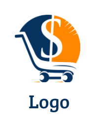 ecommerce logo dollar sign with shopping cart