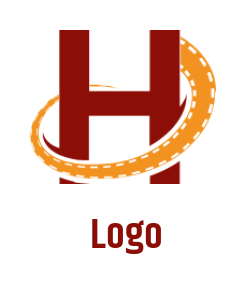 design a Letter H logo with film strip swoosh