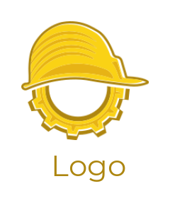 construction logo icon gear wearing construction helmet