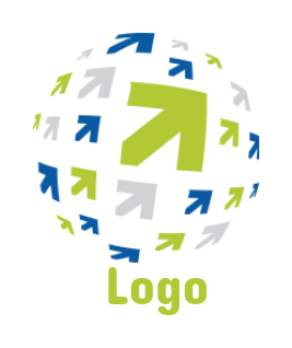 trader logo online globe made of arrows - logodesign.net