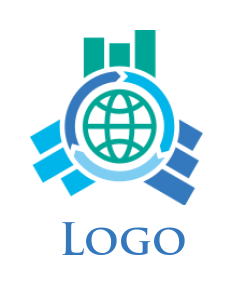 finance logo maker globe with arrows