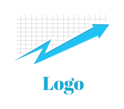 Create a investment logo growth arrow in graph