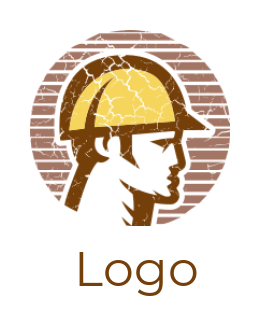 design a handyman logo grunge effect handyman wearing helmet