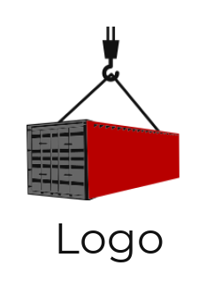 logistics logo symbol hooked holding container - logodesign.net