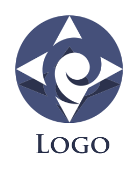 arts logo template koru in star and circle