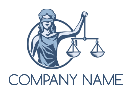 make an attorney logo of lady justice in circle