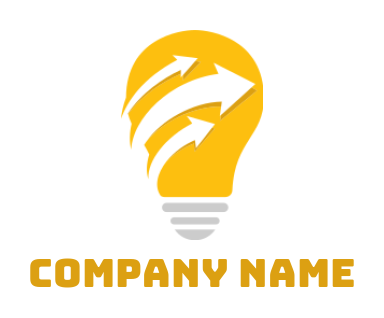 create a marketing logo light bulb with arrows