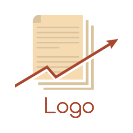 accounting logo documents with graph line