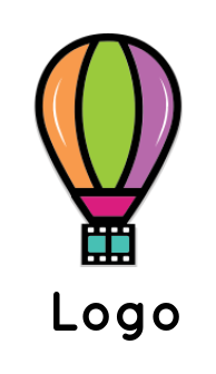 advertising logo parachute merged with film reel
