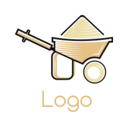 create a construction logo sand barrow