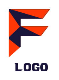 Create a Letter F logo with triangles inside