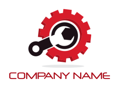 auto logo maker wrench and gear - logodesign.net