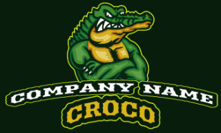 animal logo angry crocodile mascot folded arms