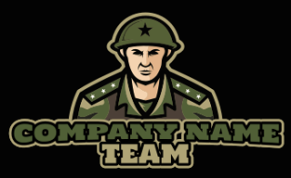 security logo template soldier mascot