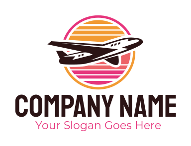 make a travel logo abstract plane with retro style 