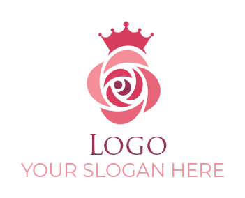 create a beauty logo abstract rose with crown