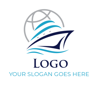 make a logistics logo abstract ship and globe - logodesign.net