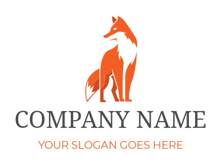 animal logo abstract orange fox negative space