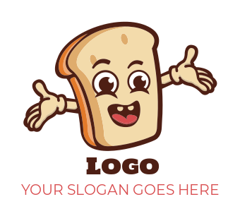 food logo annoyed slice bread mascot