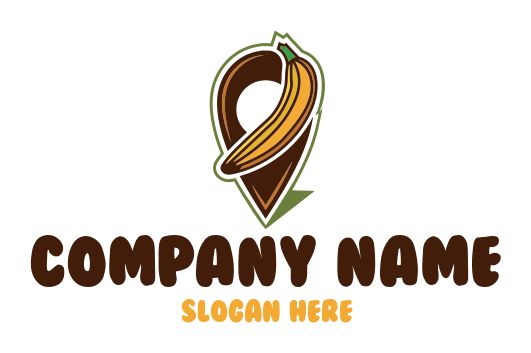 food logo banana image on location pin