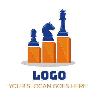 consulting logo maker chess pieces on bar graph