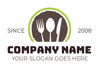 restaurant logo maker spoon fork knife in circle