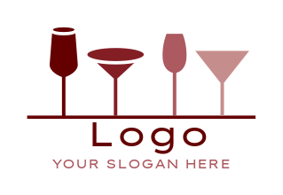 restaurant logo symbol cocktail glasses