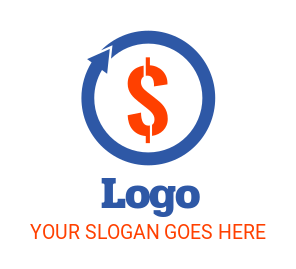 finance logo arrow forming circle dollar sign