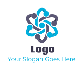 IT logo icon connecting atoms - logodesign.net