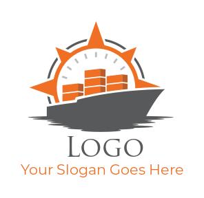 make a logistics logo container ship in compass 