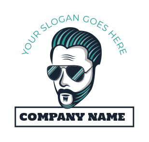 barbershop logo online cool hipster with beard