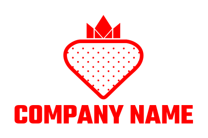 food logo crown on top of abstract strawberry