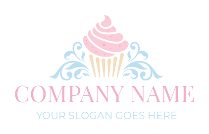 generate a food logo of cupcake with ornaments