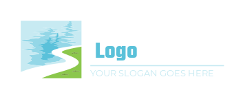 landscape logo curved path with water