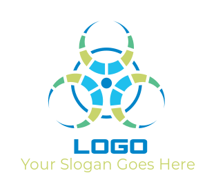 radiology logo dashes in circle of radiation