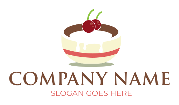 food logo maker desert with cherries in bowl